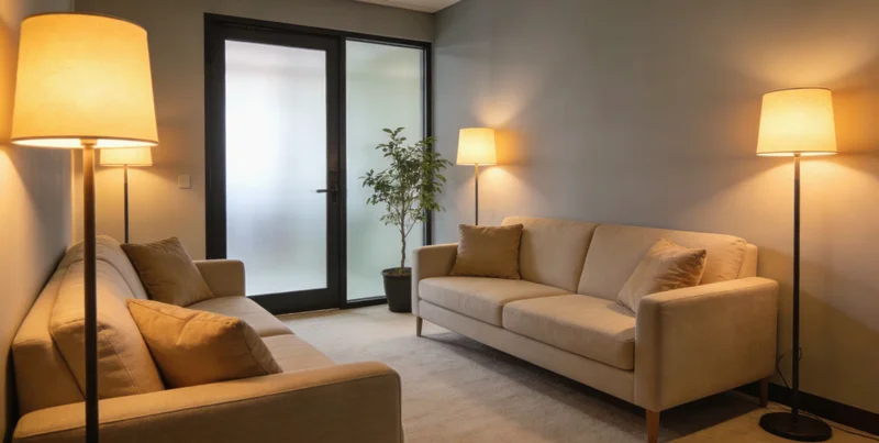 一张温馨的家庭场景图,家人看着