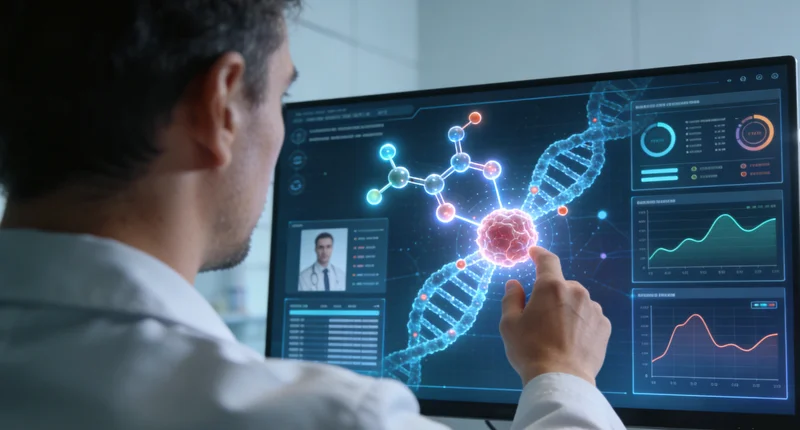 遗传分析师在电脑前分析石嘴山患