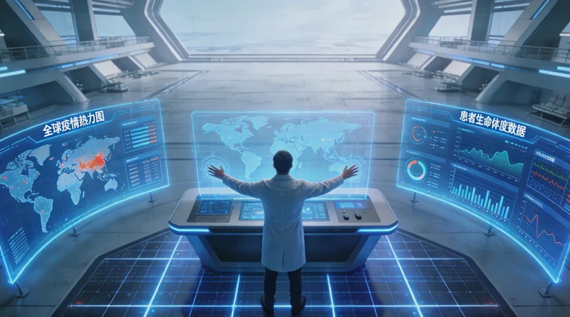 高科技基因测序实验室内部工作场