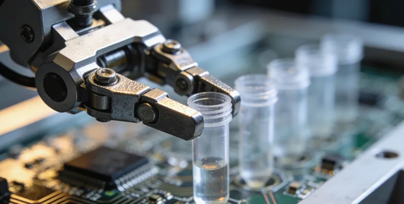 在诊室里,医生正用手指着电脑屏