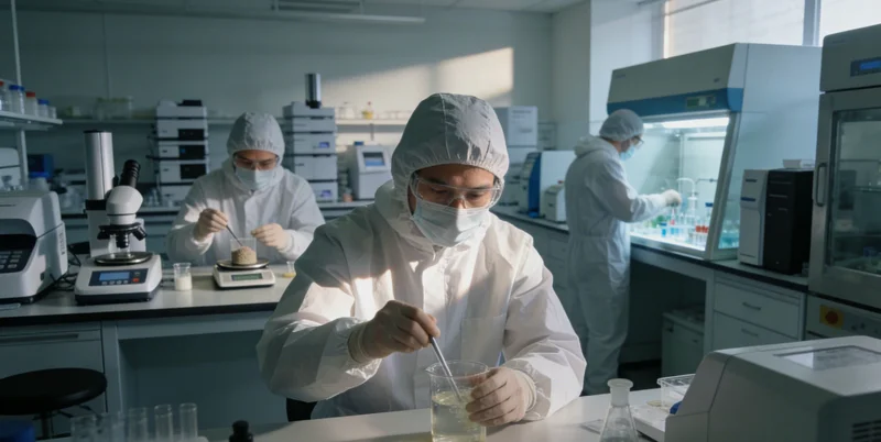 实验室技术人员正在进行高通量测