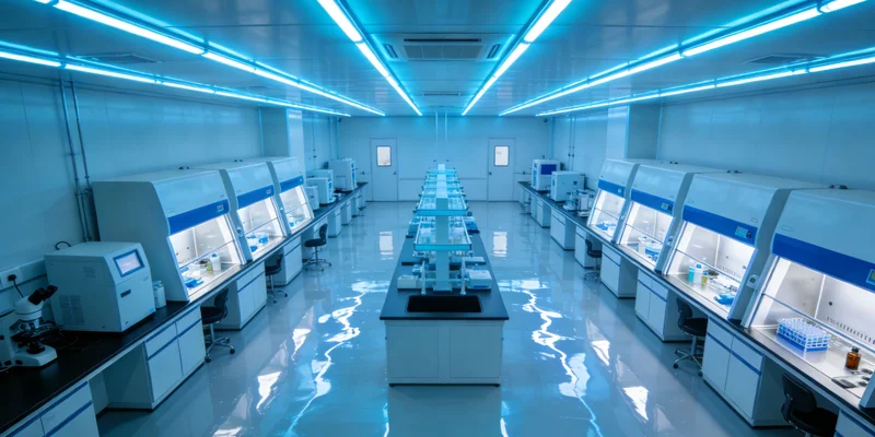 高科技实验室中，技术人员正在进