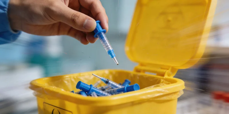 技术人员在PCR实验室进行基因