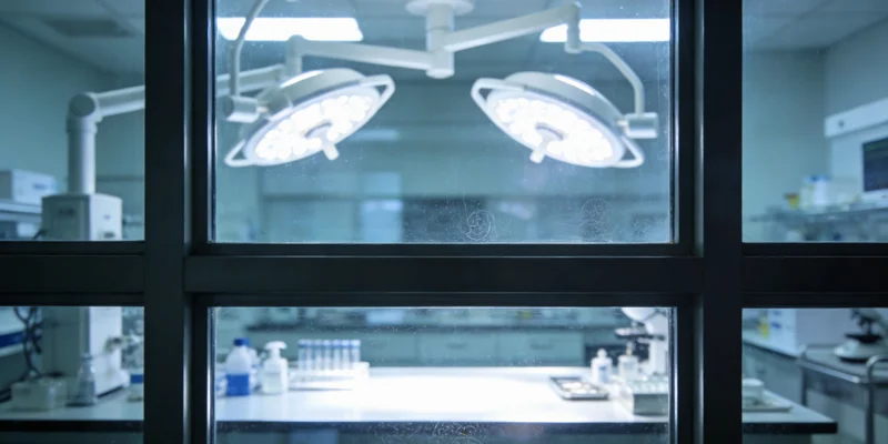 传统医学检验实验室内部工作场景