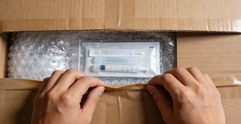 象征不同检测机构选择的对比示意