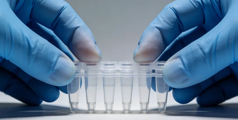 专业人员在实验室内处理检测样本