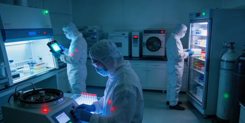 医生在办公室内认真分析基因检测