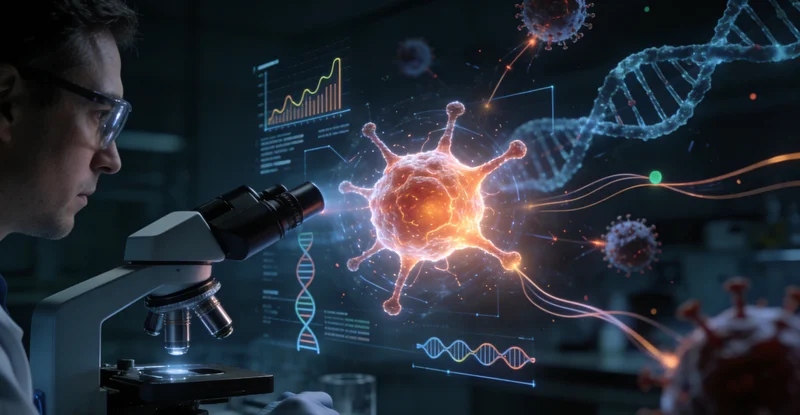 象征基因与生命选择的抽象概念图