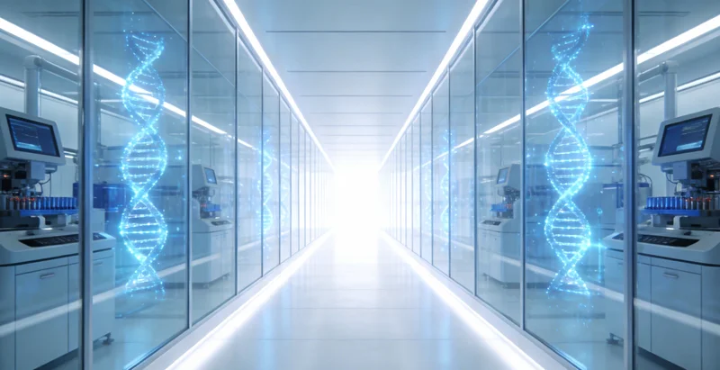 医生正在办公室内,结合PCR检