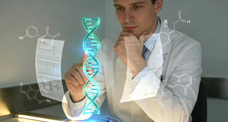 黄山背景下的DNA双螺旋与检测