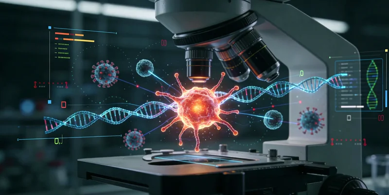 高科技基因测序实验室内部工作场