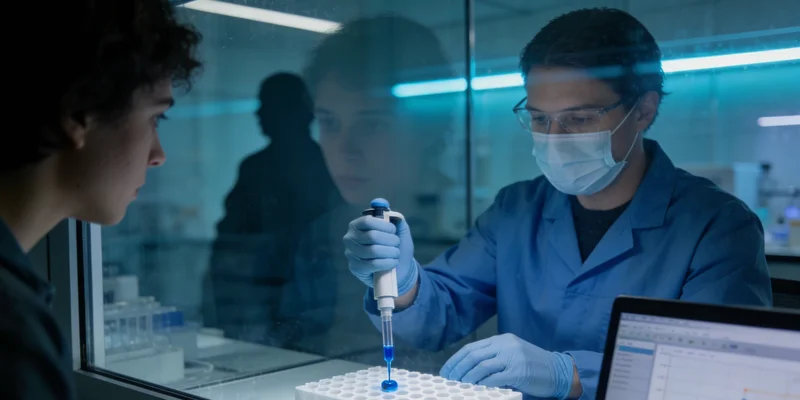 实验室内,技术人员正在操作先进