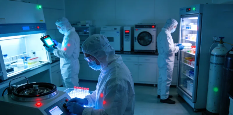 实验室技术人员正在操作高通量测