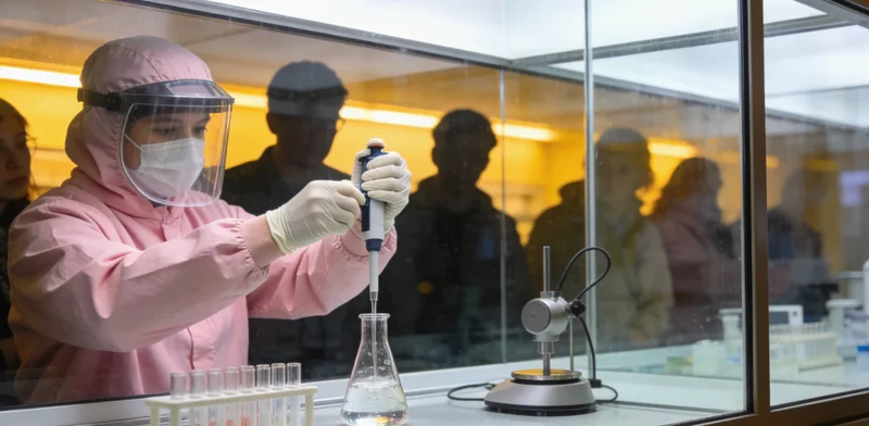 实验室技术人员正在操作基因检测