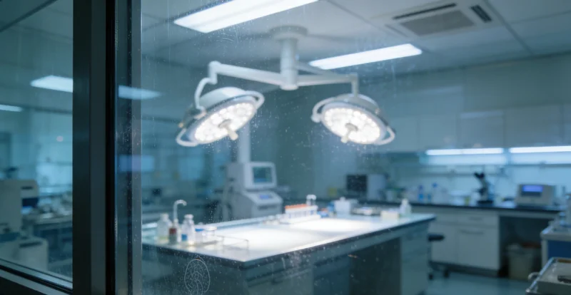 实验室内高通量测序仪运行，或电