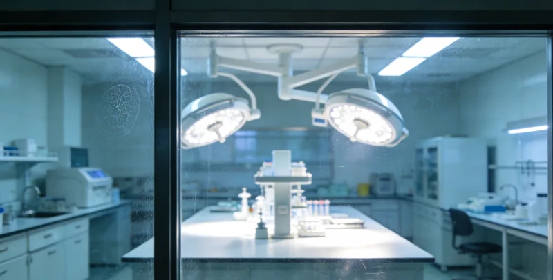 专业实验室内部,基因测序仪精密