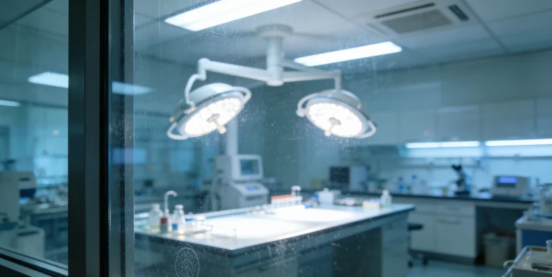 现代化基因检测实验室内部,突出