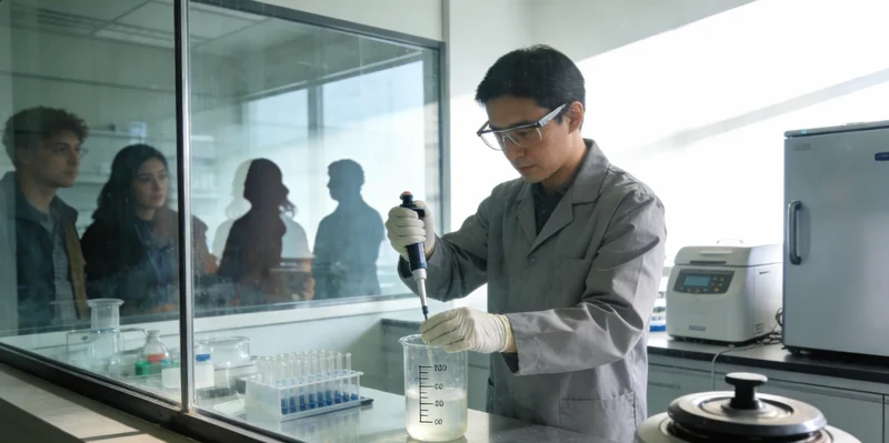 专业人员在标准化PCR实验室内