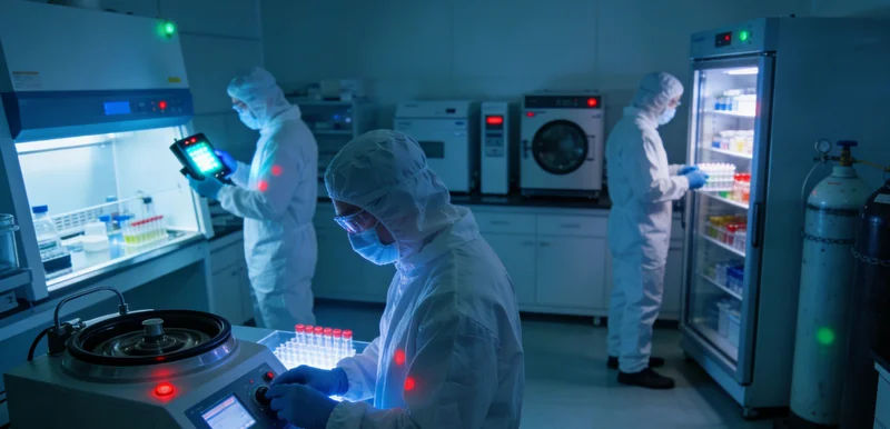 一位医生正在仔细分析复杂的腹腔