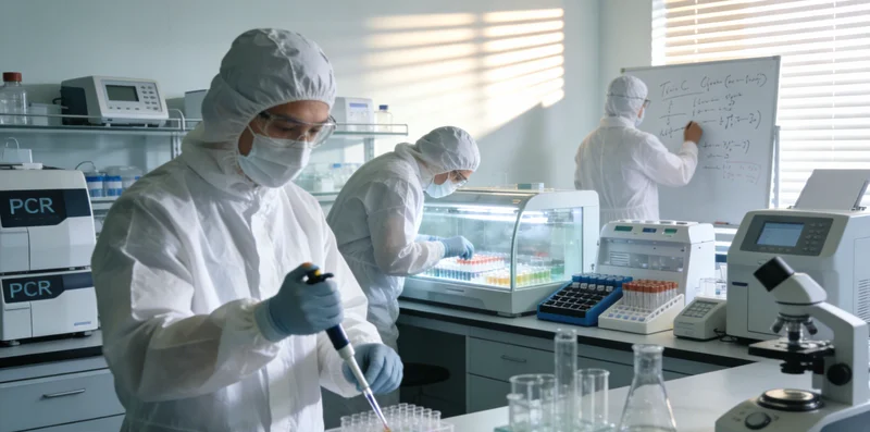 现代化基因检测实验室内部工作场