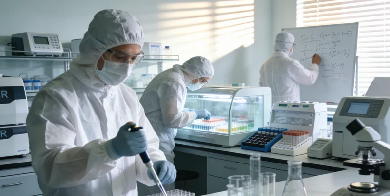 高科技基因测序实验室内部,仪器