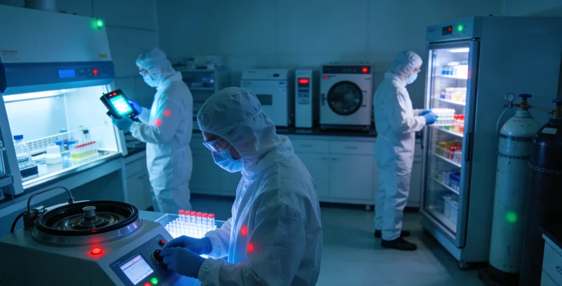 专业人员正在进行样本采集和实验