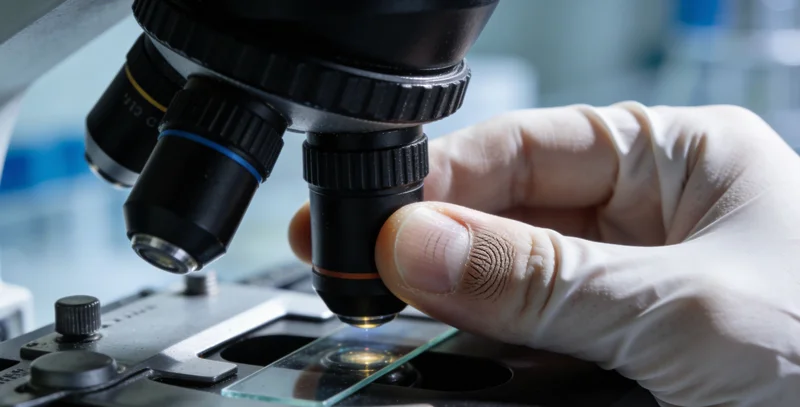 医生在实验室认真分析基因测序结