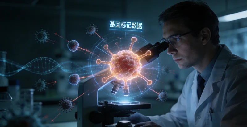 高科技基因测序实验室内部工作场