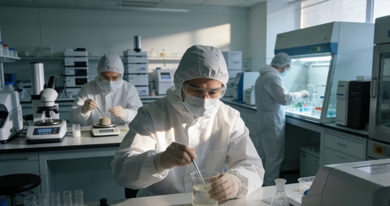 实验室技术人员操作高通量测序仪