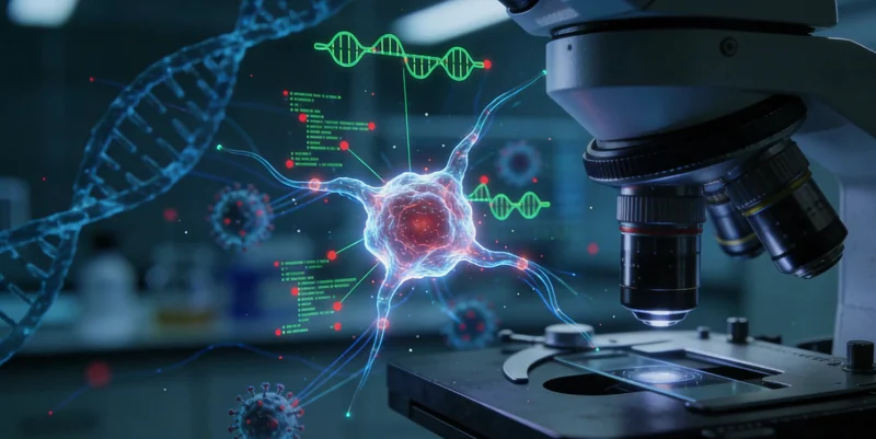 高科技基因测序实验室内部工作场