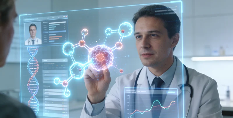 图们患者与医生查看胶质瘤基因检