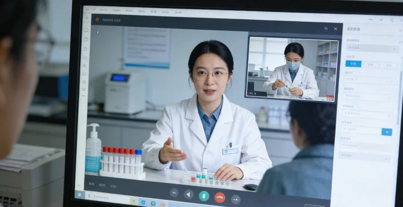 特写:医生手指着基因检测报告上