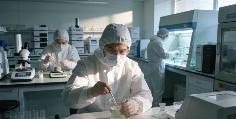 现代化基因实验室内景,技术人员