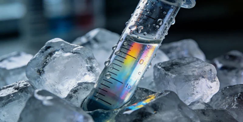 标注生物安全标识的冷链运输箱,