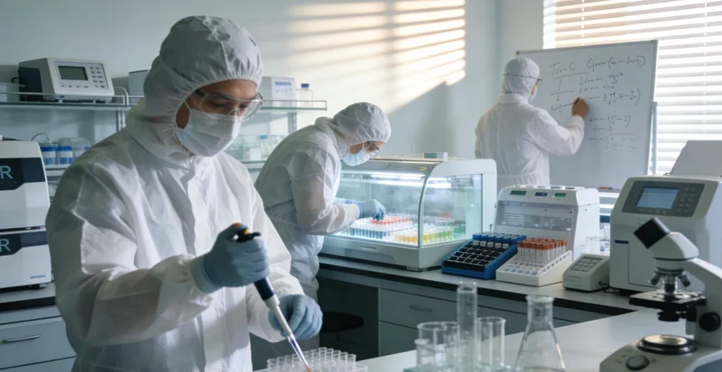 实验室技术人员正在进行PCR基