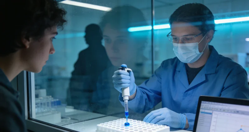 实验室技术人员正在操作精密仪器