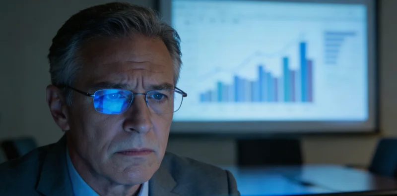 医生在办公室内认真分析基因检测