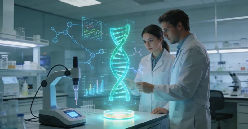 象征基因科技与未来医疗的抽象概