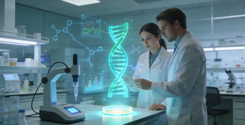 象征希望与科技的基因图谱与人工