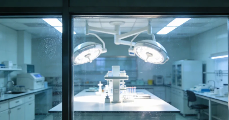 实验室内部基因测序仪正在工作的