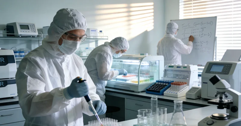 实验室技术人员操作精密基因扩增