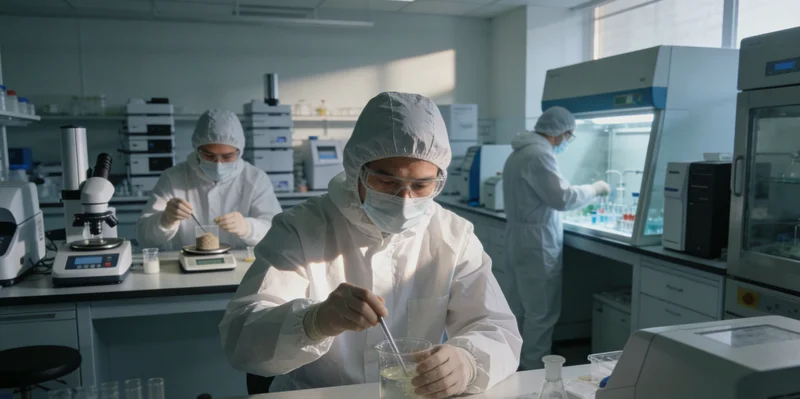 实验室特写,科研人员正在操作精