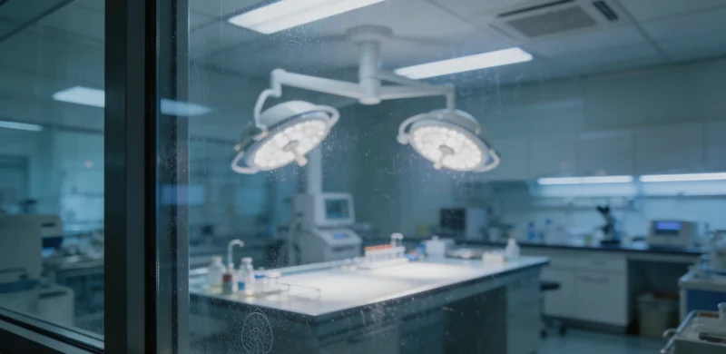 现代化基因测序实验室内部，技术