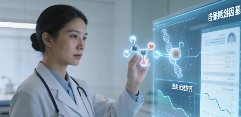 扎赉医生与患者共同查看基因检测