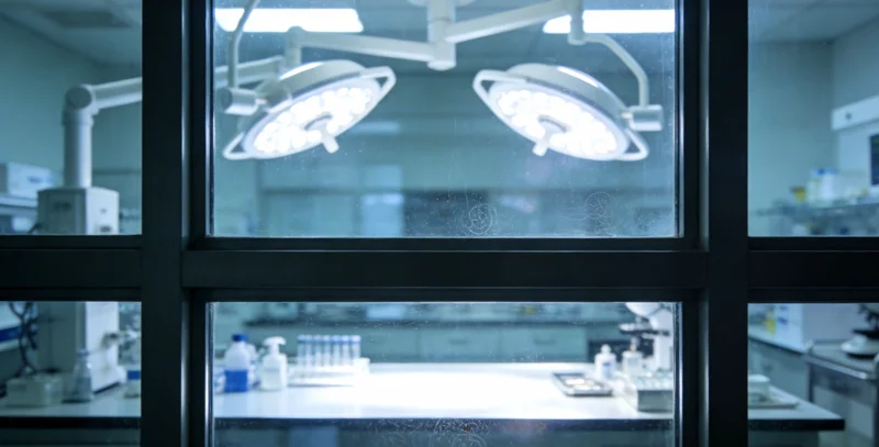 一位检验人员正在高级实验室内操