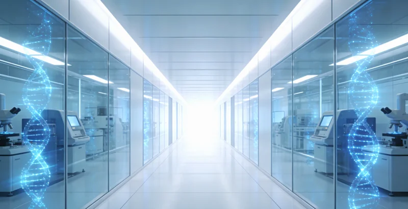 梅州城市景观与显微镜、DNA双