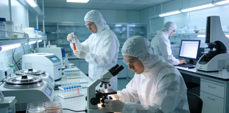 分子诊断实验室内,技术人员正在