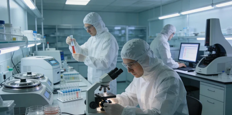 高科技实验室内的基因测序仪正在