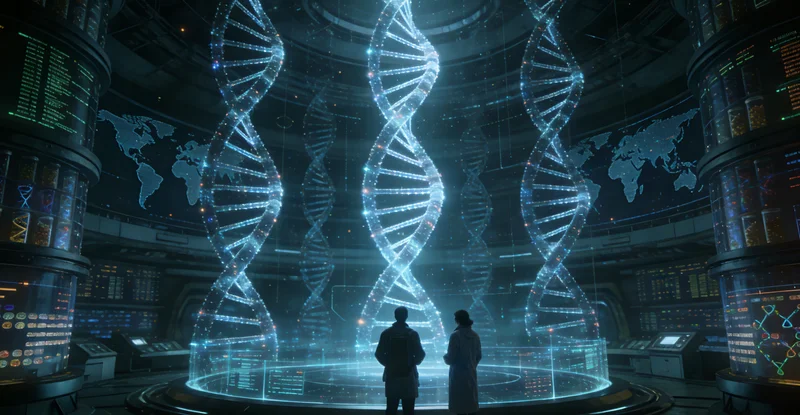 高科技基因测序实验室内部工作场