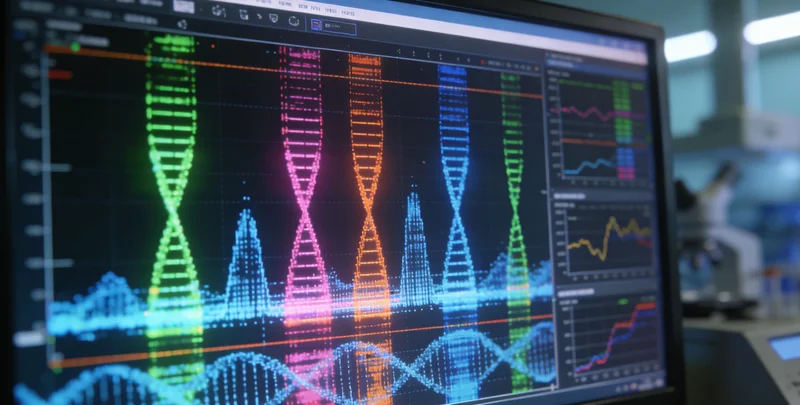 实验室内的高通量测序仪正在运行
